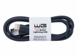 WG - Datový kabel Lightning na USB-A, 1 metr, černá
