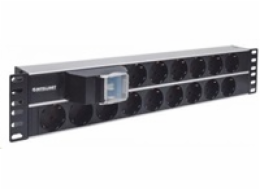 Intellinet 19" 2U Rackmount 15-Way Power Strip - German Type, rozvodný panel, 15x DE zásuvka, 3m kabel