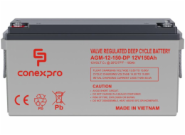 Baterie Conexpro AGM-12-150-DP VRLA AGM 12V/150Ah, M8, Deep cycle, živ. 10 let 