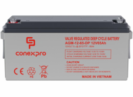 Baterie Conexpro AGM-12-65-DP VRLA AGM 12V/65Ah, M6, Deep cycle, živ. 10 let 