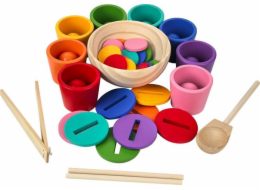 Hračka 2Kids Toys Duhové kuličky, mince a kalíšky 8 barev