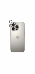 iStores by Epico Aluminium Lens Protector pro Apple iPhone 16 Pro / 16 Pro Max - přírodní titan