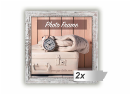 2x1 ZEP Nelson 6 weiß/br.  20x20 Holz Bilderrahmen         V21206