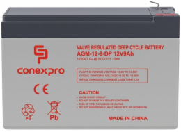 Baterie Conexpro AGM-12-9-DP VRLA AGM 12V/9Ah, F2, Deep cycle, živ. 10 let