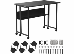 MACLEAN FOLDING TABLE DESK, BLACK, MOBILE MC-126 B