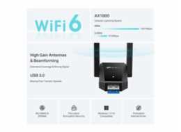 USB klient TP-Link Archer TX30U Plus AX 1800 adaptér, 2,4/5GHz, USB 3.0 USB klient TP-Link Archer TX30U Plus AX 1800 adaptér, 2,4/5GHz, USB 3.0
