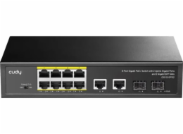 Cudy GS1010PS2 síťový přepínač Nespravované Gigabit Ethernet (10/100/1000) Podpora napájení po Ethernetu (PoE) Černá