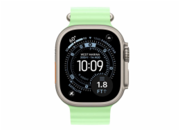 Apple Watch 49mm Neon Green Ocean Band Extension - Natural Titanium Finish