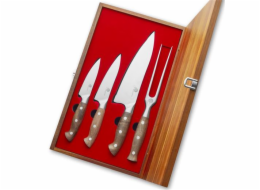 Sada nožů Dellinger 3 ks + vidlička v dřevěné dárkové krabici, Walnut