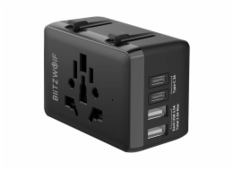 Blitzwolf BW-TA1 Cestovní adaptér 4 v 1 2xUSB + C + PD 20W