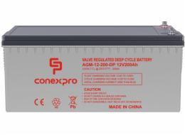 Baterie Conexpro AGM-12-200-DP VRLA AGM 12V/200Ah, M8, Deep cycle, živ. 10 let 