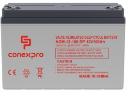 Baterie Conexpro AGM-12-100-DP VRLA AGM 12V/100Ah, M8, Deep cycle, živ. 10 let 