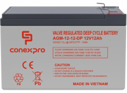 Baterie Conexpro AGM-12-12-DP VRLA AGM 12V/12Ah, F2, Deep cycle, živ. 10 let 