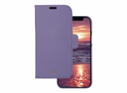 dbramante1928 New York - Pouzdro s klopou pro mobilní telefon - detachable magnetic back-cover - kuže Saffiano - Db purple - pro Apple iPhone 13 mini