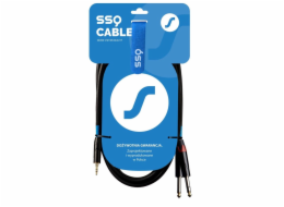 SSQ MIJM1 SS-1813 Kabel Jack Stereo 3,5 mm - 2x Jack Mono 6,3 mm 1 m Černá
