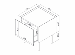 Cama FELLINI 400140 noční stolek 1 zásuvka/zásuvek Barva kašmíru Cama FELLINI 400140 noční stolek 1 zásuvka/zásuvek Barva kašmíru