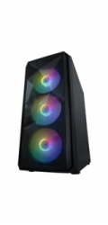 VeinX case ME19A Mid Tower, bez zdroje, 1x USB3.0, 1x USB2.0, 4x 120mm ARGB Fan, 1x ARGB Controller, černá
