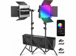 Neewer Sada studiového osvětlení 2x světlo do stodoly RGB 50w 3200-5600k + 2x stativ / RGB 660pro II