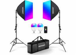 Neewer Osvětlovací sada 2x softbox 60cm / stativ 210cm / 90 žárovek RGB Bluetooth / NK800