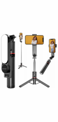 PROOVE Selfie tyč, monopod, stativ + dálkové LED osvětlení 3v1 pro telefon / GoPro / Selfie Lume