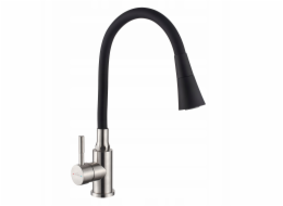 Invena Kuchyňská baterie Gabi, nerezová ocel/černá BZ-87-043-L