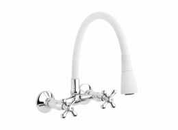 Invena Nástěnná kuchyňská baterie Roma, bílá/chrom BC-24-E2S-L