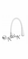 Invena Nástěnná kuchyňská baterie Roma, bílá/chrom BC-24-E2S-L