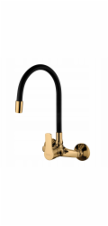 Invena Nástěnná kuchyňská baterie Verso, černá/zlatá BC-82-E49-L