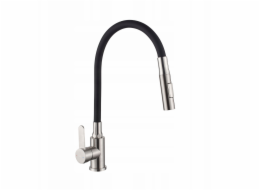 Invena Kuchyňská baterie Dalis, nerezová ocel/černá BZ-64-043-L