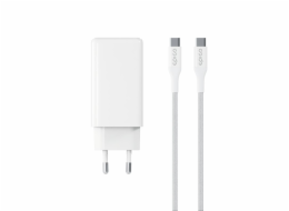 Epico UltraBoost GaN 100W síťová rychlonabíječka EA100 + 1,2m USB-C kabel - bílá