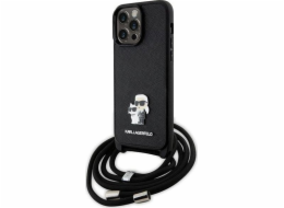 Karl Lagerfeld Pouzdro Karl Lagerfeld KLHCP14XSAKCPSK Pevné pouzdro Apple iPhone 14 Pro Max Crossbody Saffiano Metal Pin černý
