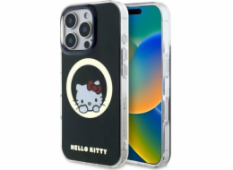 Hello Kitty Hello Kitty HKHMP16LHSWKK Pouzdro pro iPhone 16 Pro 6.3" černé/černé, s magnetickým uchycením, s magnetem Sweet Kitty MagSafe