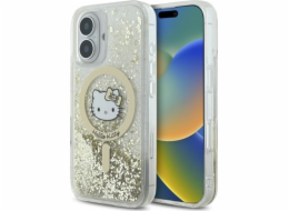 HelloKitty Hello Kitty HKHMP16SLGDIH Pouzdro Liquid Glitter Fever MagSafe pro iPhone 16 6.1 v bílém zlatě
