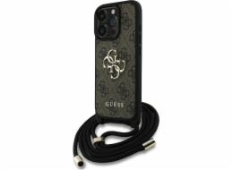Guess Pouzdro 4G Big Logo Cord Stap Crossbody pro iPhone 16 Pro Max hnědé