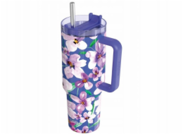 Quokka Stream - Termohrnek z nerezové oceli 1200ml s brčkem (květinový soumrak)