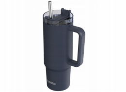 Quokka Stream - Termohrnek z nerezové oceli 950ml s brčkem (grafit)