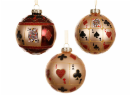 Vánoční přáníčka s hračkou na stromeček, 8 cm, sklo