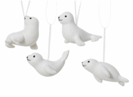 Vánoční hračka na stromeček - tuleň, 9 cm, plastová