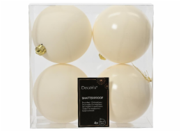 Vánoční hračky na stromeček, bílé, 10 cm, plastové, 4 ks.