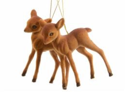 Vánoční hračka na stromeček Sob, hnědá, 7,5 cm, 2 ks.