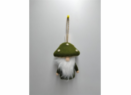 Dekorace Trpaslík Vánoční dotek, 11,5 cm, zelená