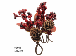 Umělá větvička Christmas Touch, červená, 12 cm