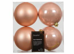 Vánoční hračky na stromeček, broskve, 10 cm, plastové, 4 ks.