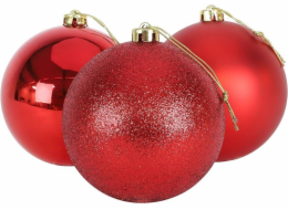 Vánoční hračky na stromeček Christmas Touch, červené, 4 - 8 cm, 37 ks.