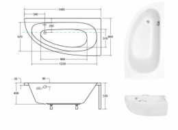 Vana BESCO MILENA PREMIUM PRAVÁ, 150×69,5×40 cm, pravá Vana BESCO MILENA PREMIUM PRAVÁ, 150×69,5×40 cm, pravá