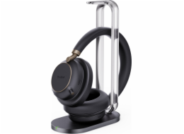 Yealink BH76 Plus + nabíjecí stojánek, Teams USB-C/A, bezdrátový headset, čelenka, hovory/hudba, USB Type-C / USB Type-A, Bluetooth, nabíjecí stojánek, černá