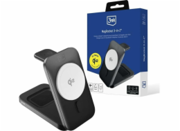 3MK MagRocket 3v1 15W Qi2 MPP indukční nabíječka černá