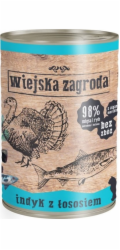 WIEJSKA ZAGRODA Turkey with salmon - mokré krmivo pro kočky - 400g