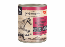 WIEJSKA ZAGRODA Vepřové maso s koněm - Vlhké Krmivo pro psy - 800g