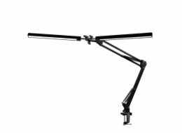 Platinet STOLNÍ KRESLÍCÍ LAMPA 20W, 2 ŽÁROVKY, 160 LED, KLIP, ČERNÁ [46005]
